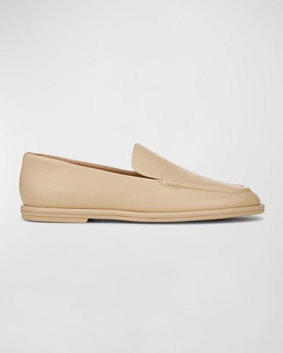 Shop Vince Sloan Lambskin Slip-on Loafers In Macadamia Beige L