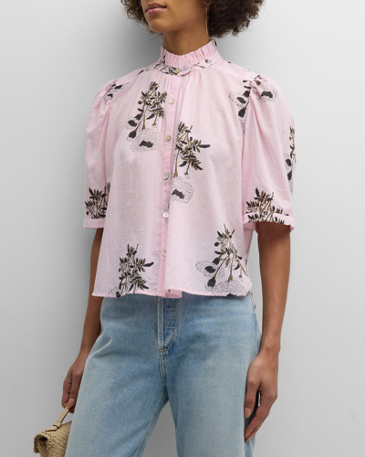Shop Alix Of Bohemia Winnie Anemone Bloom Shirt In Pink