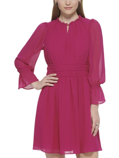 Shop Vince Camuto Womens Keyhole Mini Fit & Flare Dress In Pink