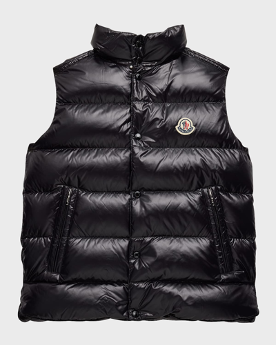 Shop Moncler Kid's Tib Logo Quilted Vest In 3-999 Black