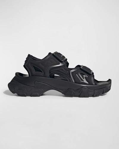 Shop Adidas By Stella Mccartney Asmc Hika Dual-grip Sporty Sandals In Core Blackcore Bl