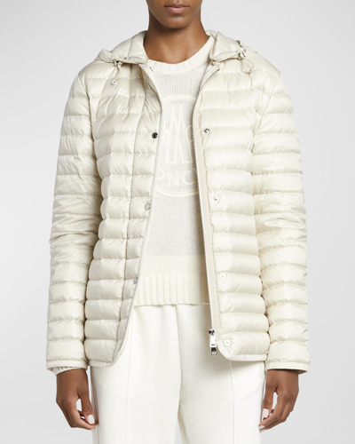 Shop Moncler Oredon Short Puffer Parka Jacket In Light Beige