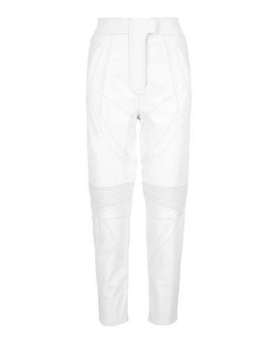 Shop Stella Mccartney High-waisted Faux Leather Pants In White