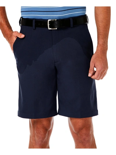 Shop Haggar Cool 18 Pro Mens Gaberdine Flat Front Dress Shorts In Blue