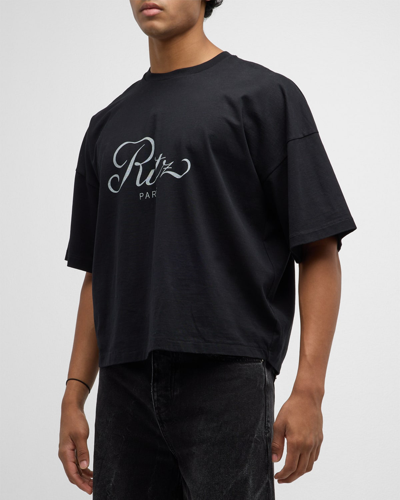 Shop Frame X Ritz Paris Men's Cotton Logo T-shirt In Black