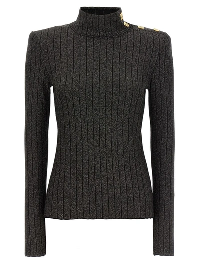 Shop Balmain Lurex Sweater In Black