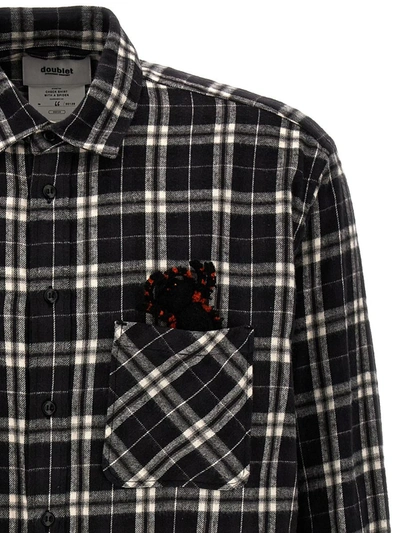Shop Doublet Check Shirt With Spider In Black