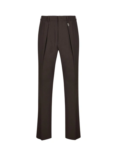 Shop Fendi Trousers In Brown