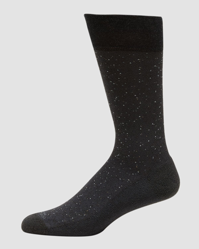 Shop Marcoliani Men's Tweed Mid-calf Socks In 004 Charcoal