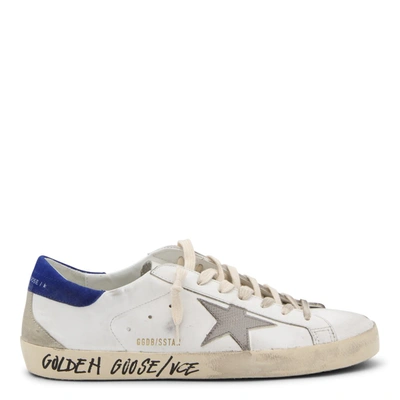 Shop Golden Goose Sneakers In White-blue