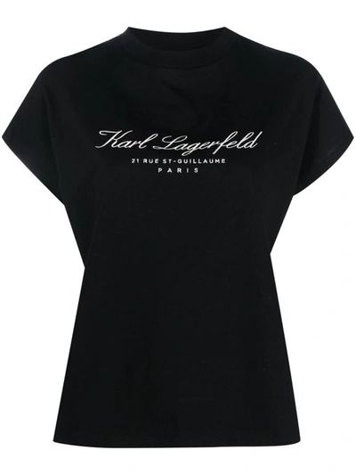 Shop Karl Lagerfeld T-shirts & Tops In Black