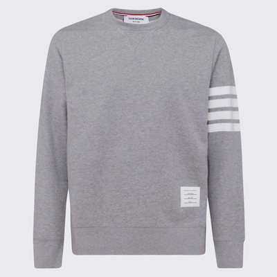 Thom Browne Loopback Jersey Knit 4-bar Crewneck Sweatshirt In Grey