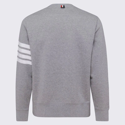 Thom Browne Loopback Jersey Knit 4-bar Crewneck Sweatshirt In Grey