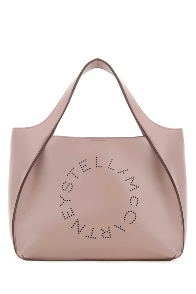 Shop Stella Mccartney Logo Embossed Top Handle Bag In Pink