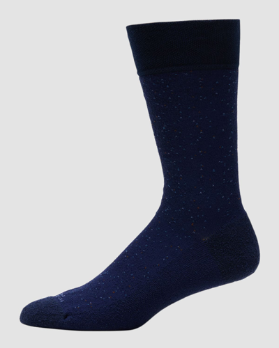 Shop Marcoliani Men's Tweed Mid-calf Socks In 001 Navy
