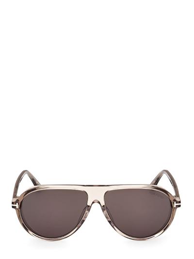 Shop Tom Ford Eyewear Aviator Frame Sunglasses In Brown