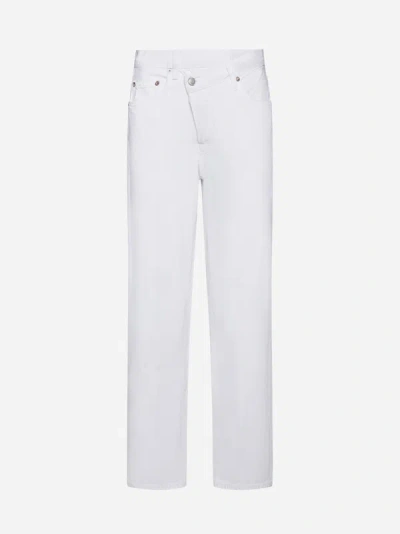 Shop Agolde Criss Cross Jeans In Milkshake White