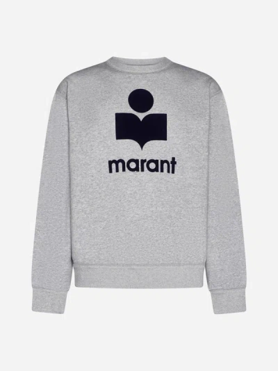 Shop Marant Mikoy Cotton-blend Sweatshirt In Grey,midnight