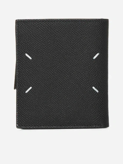 Shop Maison Margiela Leather Small Wallet In Black