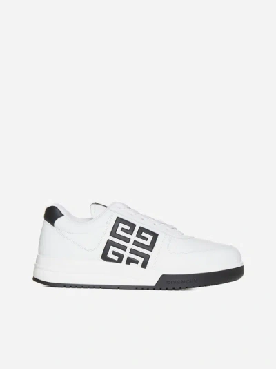 Shop Givenchy G4 Leather Sneakers In White,black