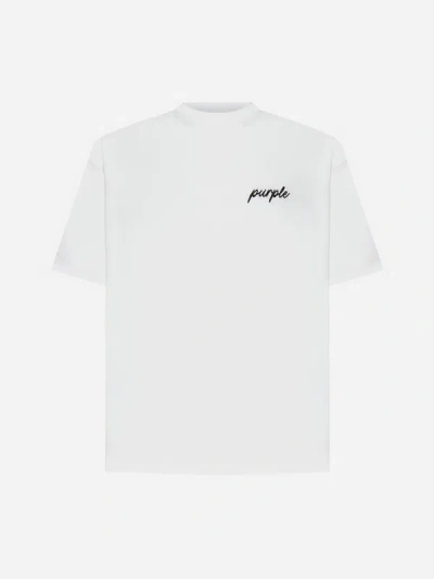Shop Purple Brand Logo Cotton T-shirt In Off White