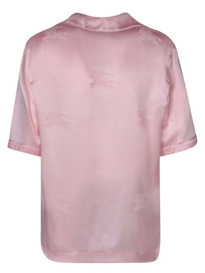 Burberry Ekd Jacquard Silk Shirt Woman Shirt Pink Size 6 Silk In Pink