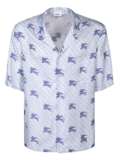 Burberry Ekd Tb-monogram Pyjama Shirt In Blue