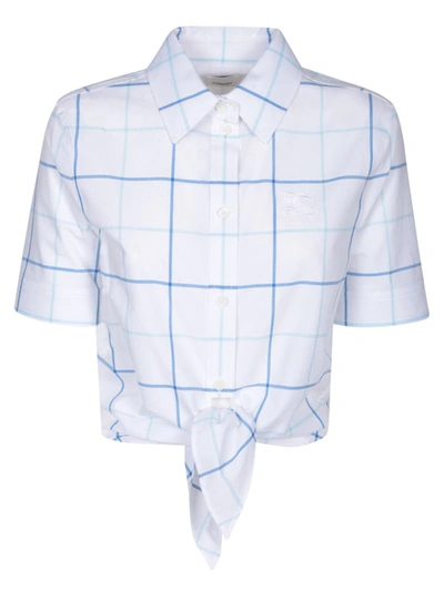 Burberry Women's Embroidered Poplin Shirt In White