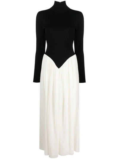 Shop Chloé Wool Long Dress In Black