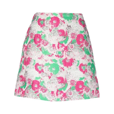 Shop Ganni Skirts In Pink/green