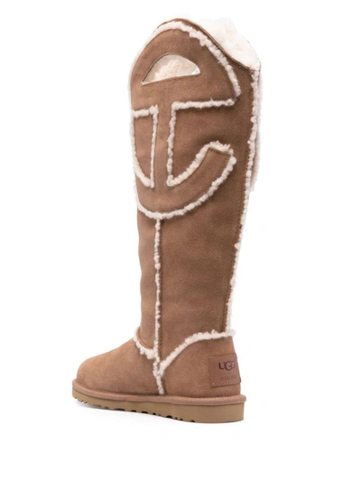 Shop Ugg X Telfar Suede High Boots In Brown