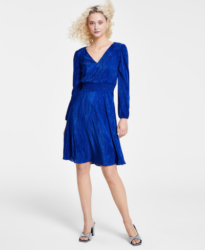 Shop Kensie V-neck Dress In Cobalt