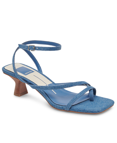 Shop Dolce Vita Women's Baylor Strappy Kitten-heel Dress Sandals In Blue
