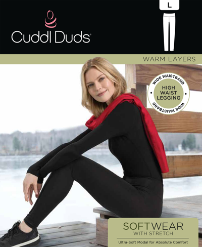 Cuddl Duds Plus Size Softwear Stretch High-rise Leggings In Navy Blazer
