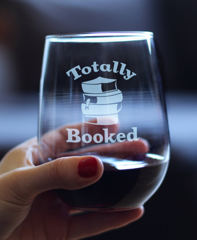 Bevvee Totally Booked Book Lovers Gift Stem Less Wine Glass, 17 oz In Clear