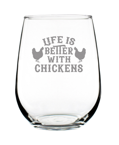 Shop Bevvee Life Is Better With Chickens Funny Chicken Gifts Stem Less Wine Glass, 17 oz In Clear