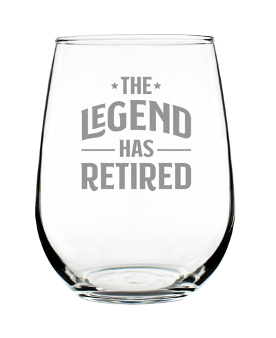 Shop Bevvee The Legend Has Retired Retirement Gifts Stem Less Wine Glass, 17 oz In Clear