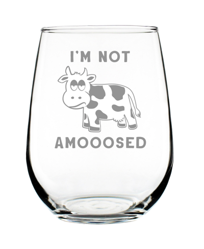 Shop Bevvee I'm Not Amooosed Funny Cow Gifts Stem Less Wine Glass, 17 oz In Clear