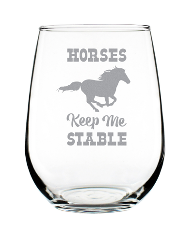 Shop Bevvee Horses Keep Me Stable Horse Gifts Stem Less Wine Glass, 17 oz In Clear