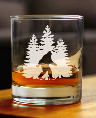 Bevvee Bigfoot Sasquatch Gifts Whiskey Rocks Glass, 10 oz In Clear