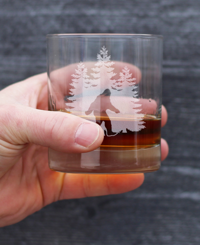 Bevvee Bigfoot Sasquatch Gifts Whiskey Rocks Glass, 10 oz In Clear