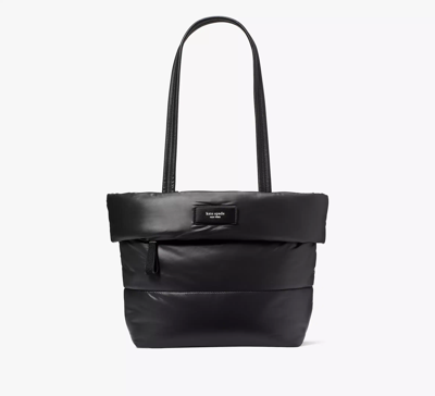 Shop Kate Spade Puffed Small Tote In Black