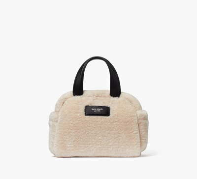 Shop Kate Spade Apres Chic Faux Shearling Satchel In Natural