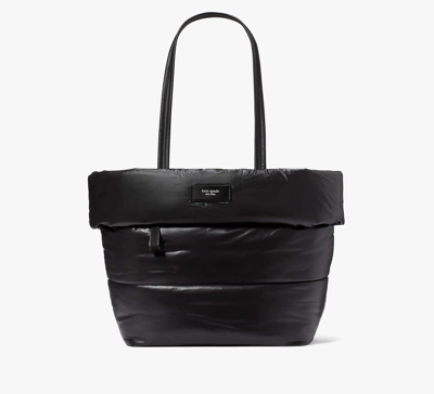 Shop Kate Spade Puffed Large Tote In Black