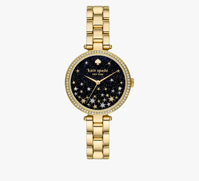 Shop Kate Spade Holland Gold-tone Stainless Steel Watch In Limelight
