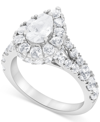 Macy's Diamond Pear Halo Bridal Set (4 Ct. T.w.) In 14k White Gold In White Gold