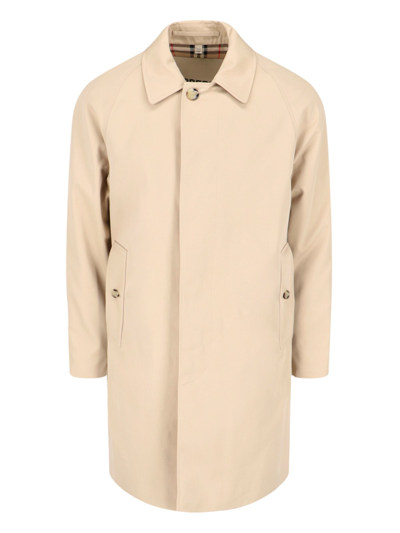 Shop Burberry Single-breasted Trench Coat In Beige
