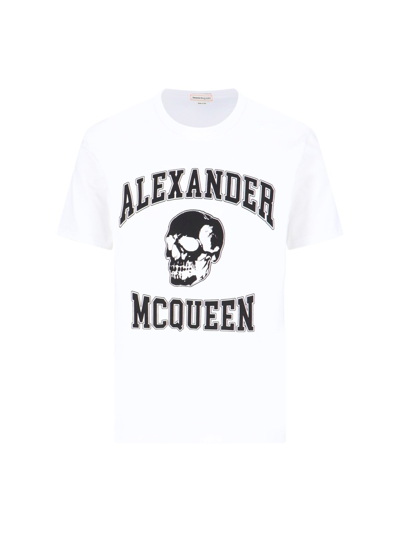 Shop Alexander Mcqueen 'varsity' T-shirt In White