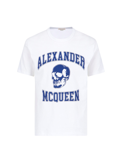 Shop Alexander Mcqueen 'varsity' T-shirt In White