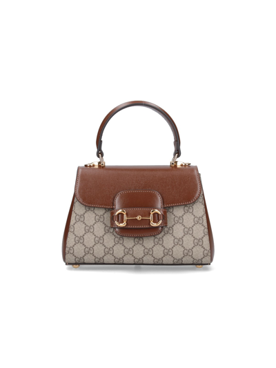 Shop Gucci 'horsebit 1955' Handbag In Brown
